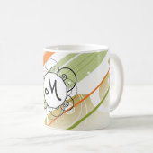 Mug Tirage Citrus Moderne Rétro avec Monogramme (Devant droit)