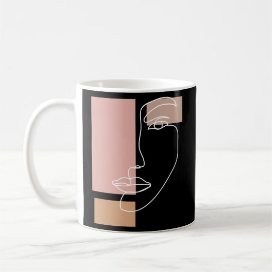 Mug Tirage de ligne faciale Abstraite esthétique (Gauche)