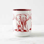 Mug Tirage de trait d'éléphant rouge sombre (Centre)