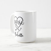 Mug Tirage minimaliste personnalisé de la stéthoscope  (Devant gauche)