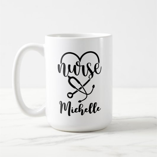 Mug Tirage minimaliste personnalisé de la stéthoscope  (Gauche)