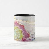 Mug Tirage vintage Coquille rose jaune (Centre)