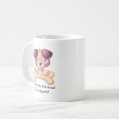 Mug Tiré à la main, mignon chien chiot avec os (Devant gauche)