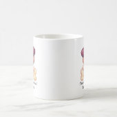 Mug Tiré à la main, mignon chien chiot avec os (Centre)