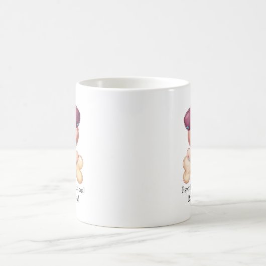 Mug Tiré à la main, mignon chien chiot avec os (Centre)