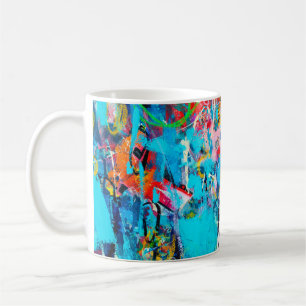 Mug  Tiré à la main moderne Multi Coloré mixte art c