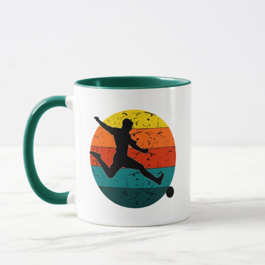 Mug Tireur de football rétro | Couleur rétro simple (Gauche)