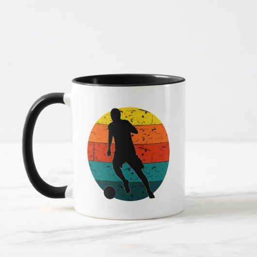 Mug Tireur de football rétro | Couleur rétro simple (Gauche)
