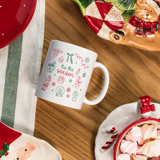 Mug “Tis the Season” Christmas Holiday Icons