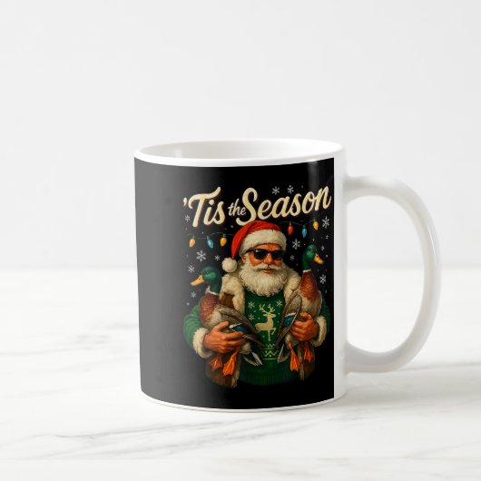 Mug Tis The Season Cool Santa Duck Christmas Design (Droite)