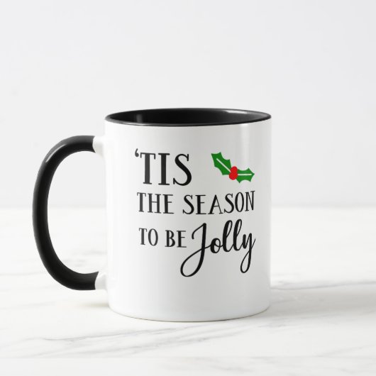 Mug Tis The Season To Be Christmas Mistletoe (Gauche)