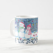 Mug Tis The Season To Be Jolly Funny Snowmen (Devant gauche)