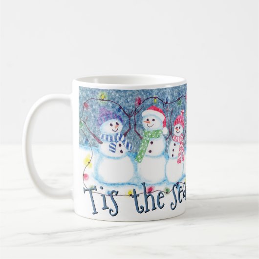 Mug Tis The Season To Be Jolly Funny Snowmen (Gauche)