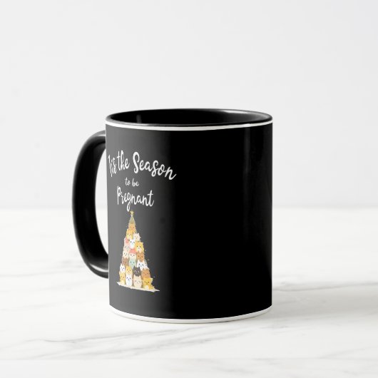 Mug Tis The Season To Pregnant Cute Christmas Tree Men (Devant gauche)