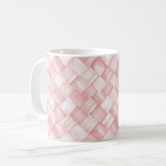 Mug Tissage Panier Rose (Devant gauche)