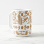 Mug Tissu de la tribu des Caraïbes : blanc, or (Devant gauche)