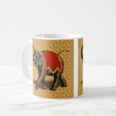 Mug Tissu de l'éléphant d'Asie w/Red (Devant gauche)