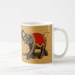 Mug Tissu de l'éléphant d'Asie w/Red
