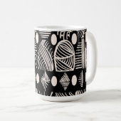 Mug Tissu de moisissure tribale des Caraïbes : noir, b (Devant droit)