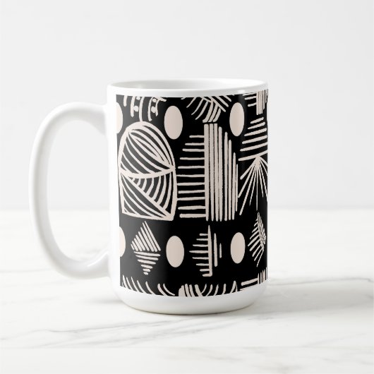 Mug Tissu de moisissure tribale des Caraïbes : noir, b (Gauche)