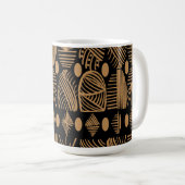 Mug Tissu de moisissure tribale des Caraïbes : Noir, O (Devant droit)
