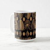 Mug Tissu de moisissure tribale des Caraïbes : Noir, O (Devant gauche)