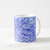 Mug Tissu dentelé en bleu. Patch dentelle Royal Blue C (Devant droit)