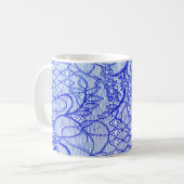 Mug Tissu dentelé en bleu. Patch dentelle Royal Blue C (Devant gauche)