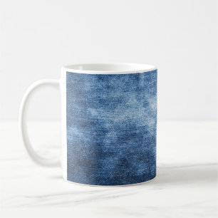 Mug Tissu en denim usé, arrière - plan texturé.