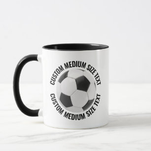 Mug Tissu moyen BLACK Combo 11oz Soccer personnalisé