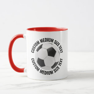 Mug Tissu moyen Combo RED 325ml Soccer personnalisé