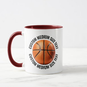 Mug Tissu moyen MAROON Combo 11oz Basketball personnal