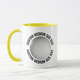 Mug Tissu moyen YELLOW Combo 11oz Golf personnalisé