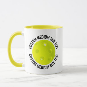 Mug Tissu moyen YELLOW Combo 11oz Pickleball personnal