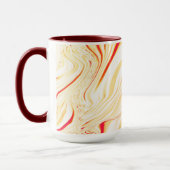 Mug Tissu ondulé aux tons beige clair, courbe rose rou (Gauche)