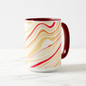 Mug Tissu ondulé aux tons beige clair, courbe rose rou (Devant droit)