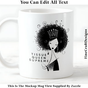 Mug Tissu Papier Queen Afro Citation 038 Artisanat de
