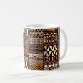 Mug Tissu tribal africain patchwork abstrait vin (Devant droit)