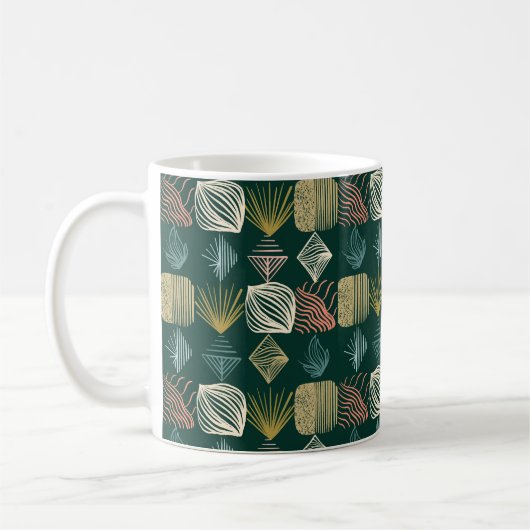 Mug Tissu Tribal des Caraïbes gras : Turquoise Boho (Gauche)