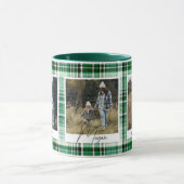 Mug Tissu vert et blanc confortable Photos de famille (Centre)