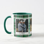 Mug Tissu vert et blanc confortable Photos de famille (Gauche)