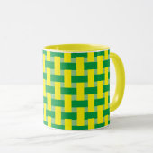 Mug - Tissu vert et jaune (Devant droit)