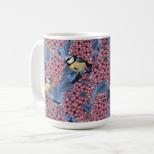 Mug Tit birds dans le jardin lilas (Devant gauche)