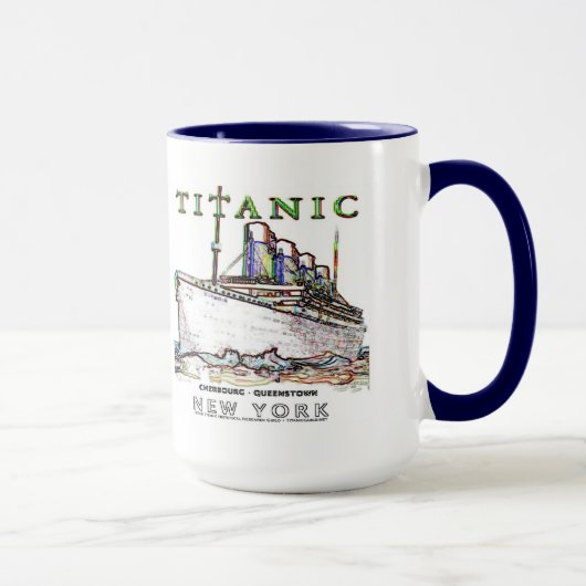Mug Titanic Neon (blanc) : Cuisine :Musique (Droite)