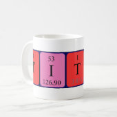 Mug Tite de nom de table périodique (Devant gauche)