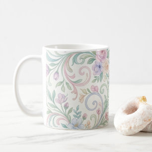 Mug Titre : Caprice Pastel : Flore Aquarelle Peinte à