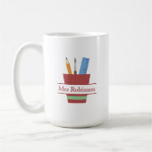 Mug Titulaire de crayon Monogramme enseignant Merci ca (Gauche)