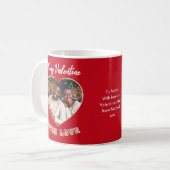 Mug To My Valentine With Love Custom Heart Photo Red (Devant gauche)
