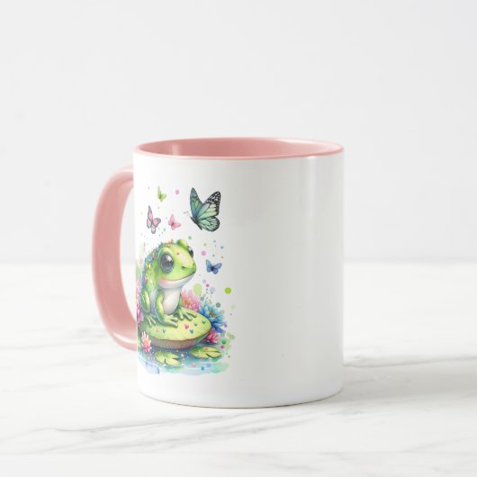 Mug Toad Whimsical, Fleurs et Papillons (Devant gauche)