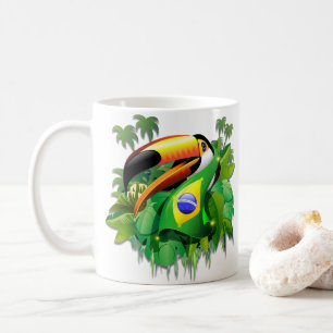 Mug Toco Toucan avec drapeau brésilien
